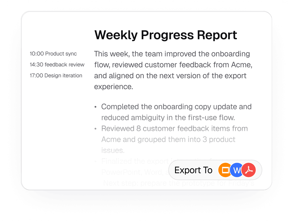 Turn workdays into reports